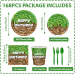 Disposable green paper plates and napkins for party decor