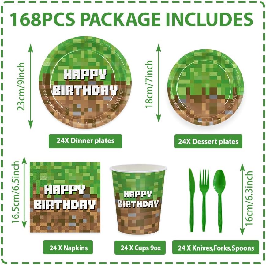Disposable green paper plates and napkins for party decor