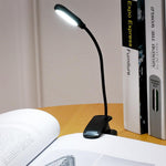 Black eye-caring LED clip-on book light for reading
