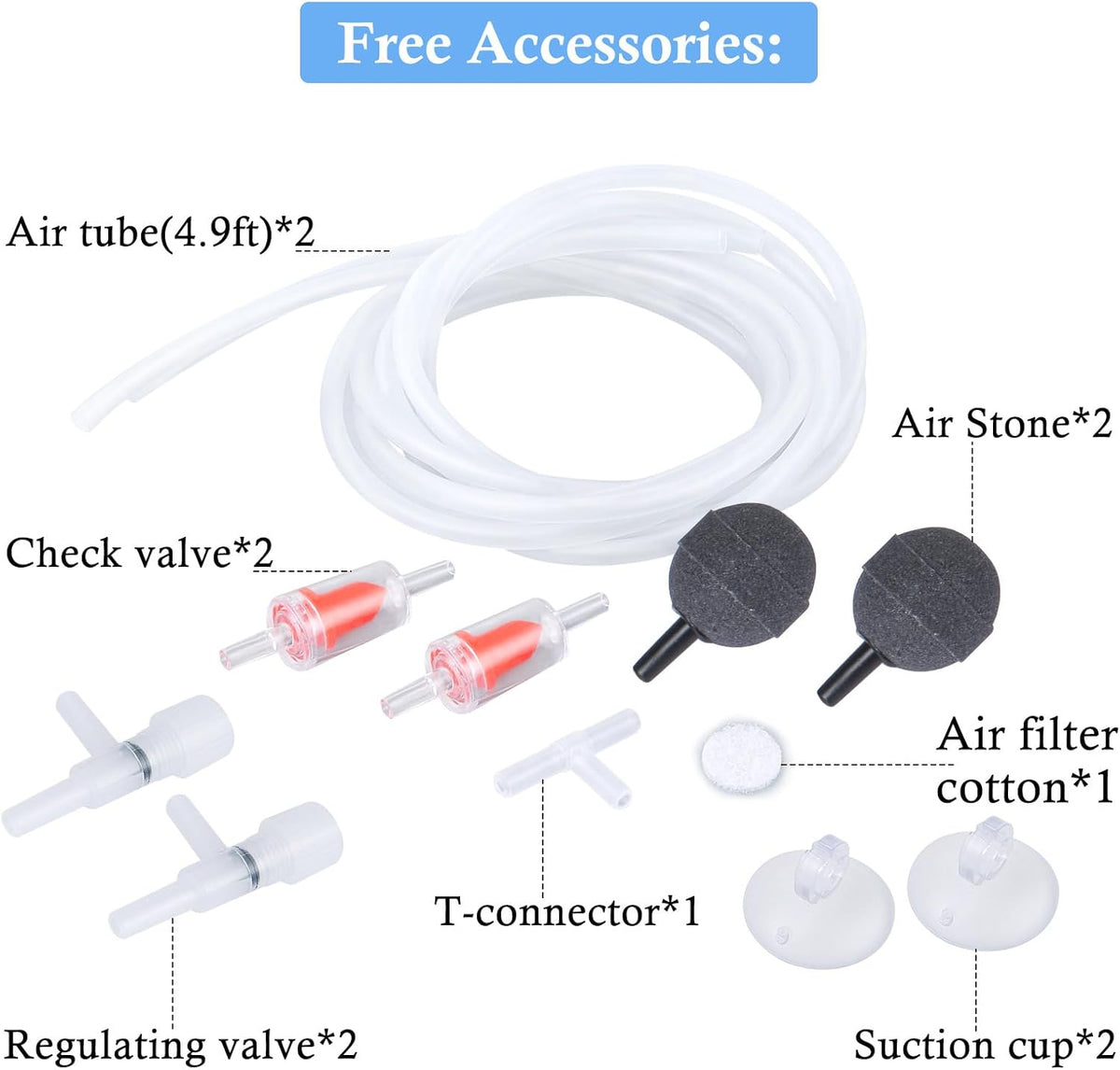 Hitop aquarium aerator with adjustable airflow knob detail