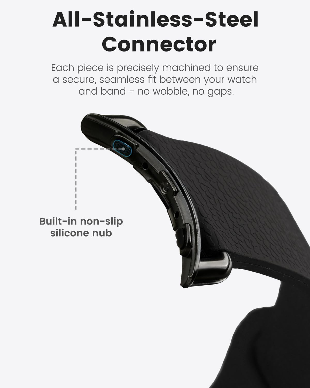 BandRain Pixel Watch replacement strap showing all metal connector