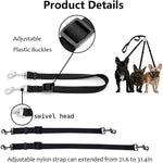 ASOCEA black nylon dog leash detailing the 360 degree swivel connectors