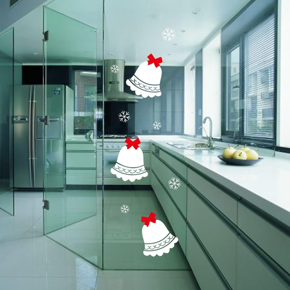 DNVEN decorative Christmas window stickers applied on glass
