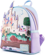 Loungefly Disney Princess castle series bag side profile showing adjustable straps