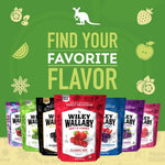 Imported USA confectionery Wiley Wallaby green apple pack display