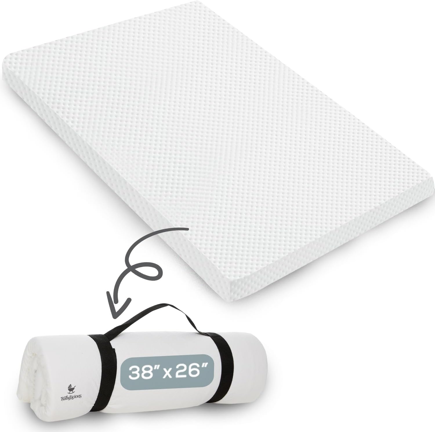 Babylicious waterproof pack and play mattress pad front view