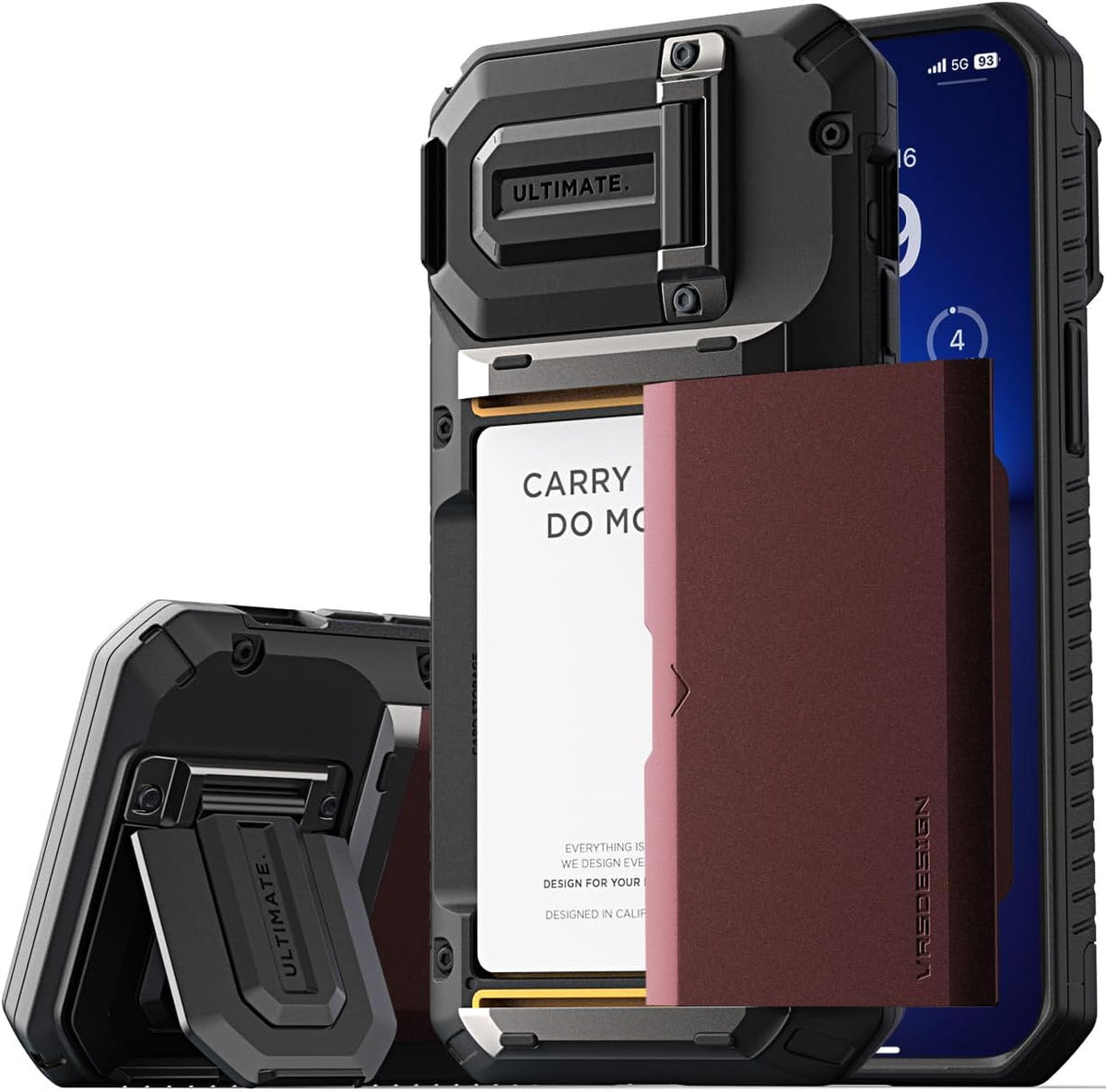 VRS DESIGN Damda Glide DuoGuard for iPhone 16 Pro Max Phone Case (2024), Premium Sturdy Fully Covered Camera Lens Protection Cover Card Holder Wallet Case (Camo Navy) - Image 15