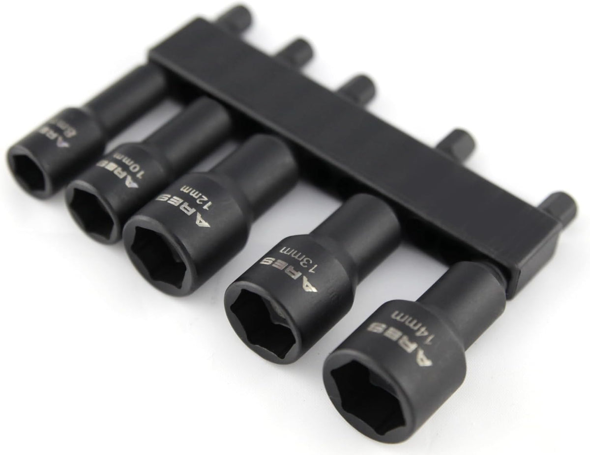 ARES metric magnetic nut drivers inserted in impact driver