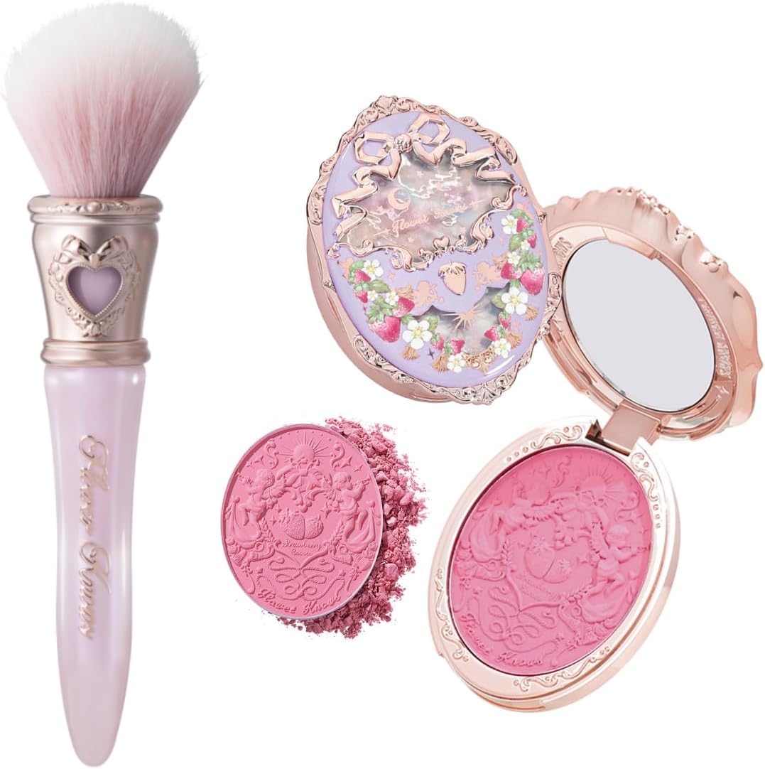 Flower Knows Strawberry Rococo Embossed Blush+Bunny Garden Blush Brush - Image 1