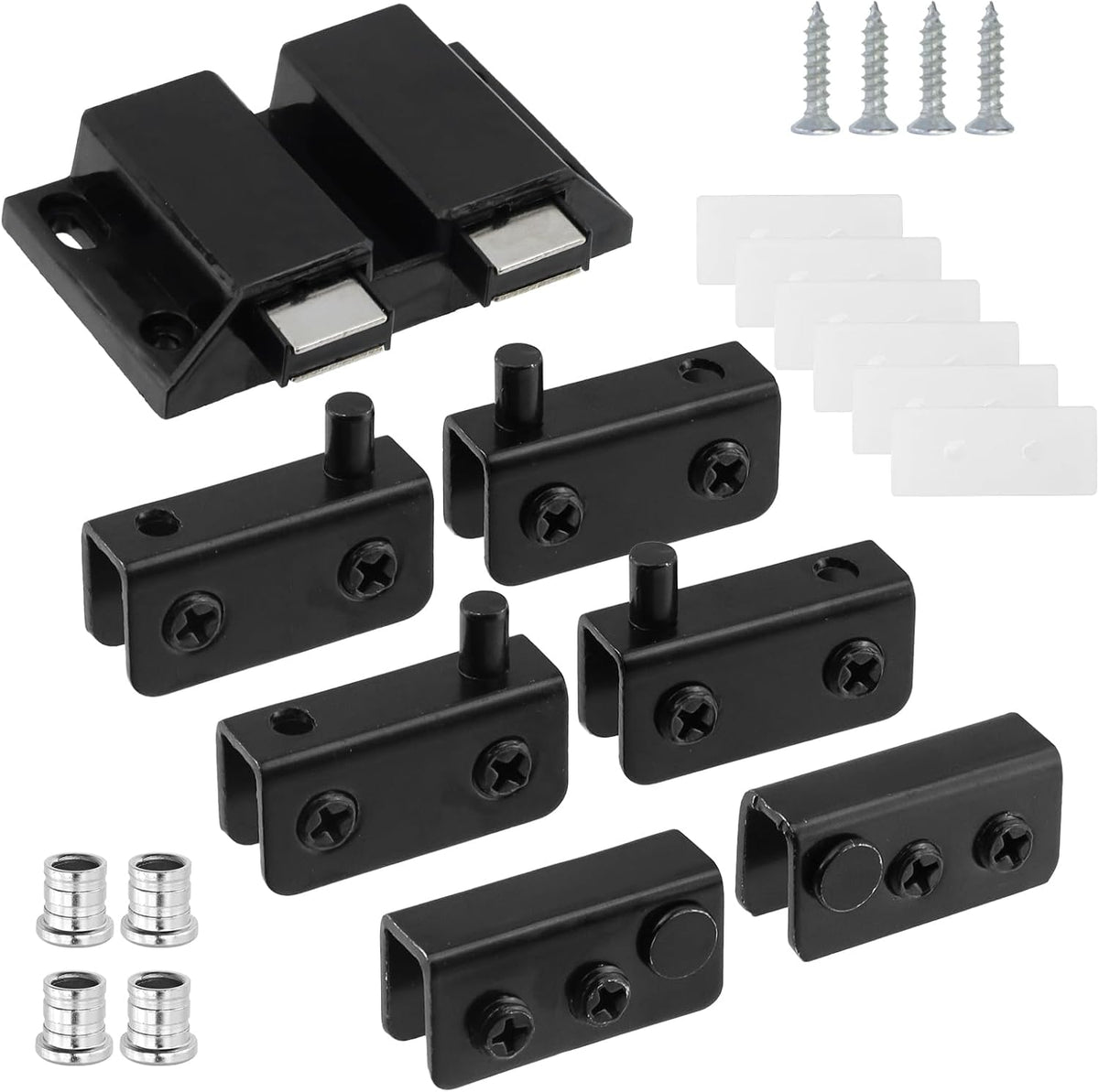 Antrader Glass Door Pivot Hinges, Stainless Steel, Satin Black, Pack of 12 | For 5-6mm Free Swinging Glass Doors - Image 9