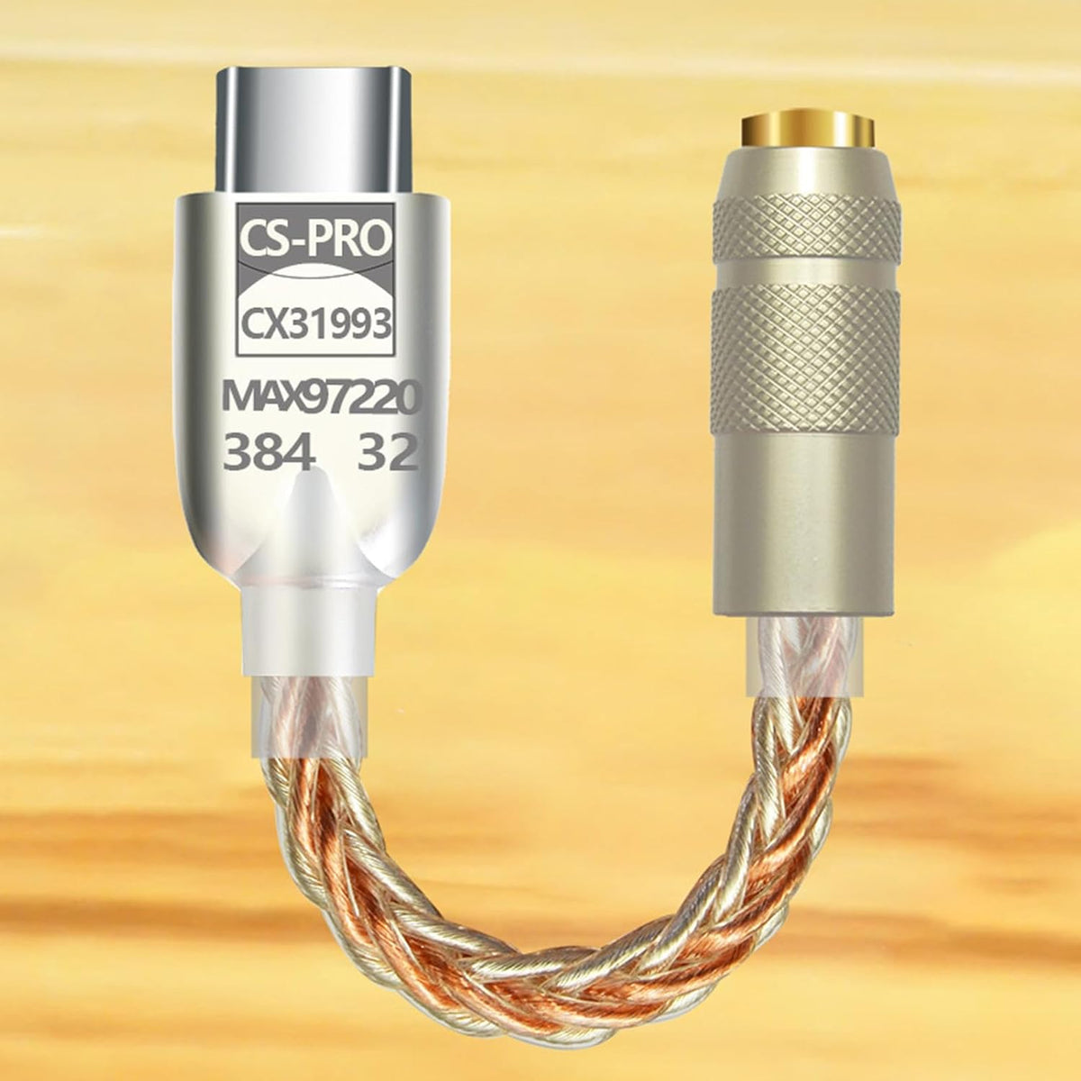 Chiueast portable HiFi headphone adapter connected to type c cable