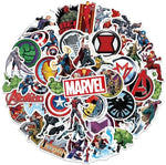 Assorted Marvel superhero vinyl sticker pack for laptop and gear