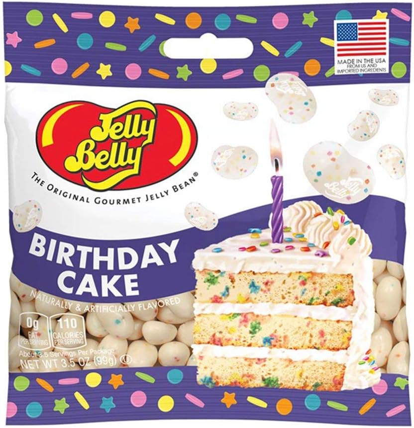 Jelly Belly Birthday Cake Jelly Beans 3.5 Ounce front view package showcase
