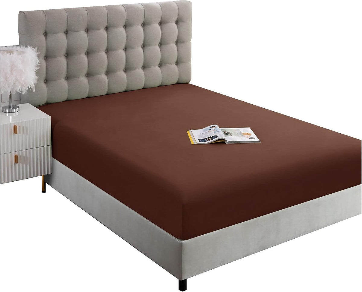 Ghooss beige fitted sheet packaging and label view