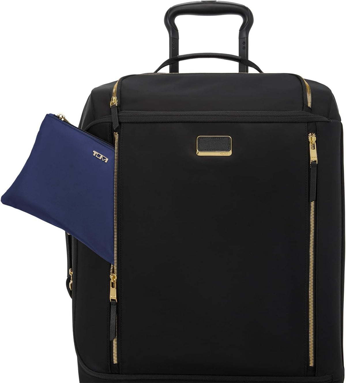 TUMI lightweight travel tote gold tone hardware detail