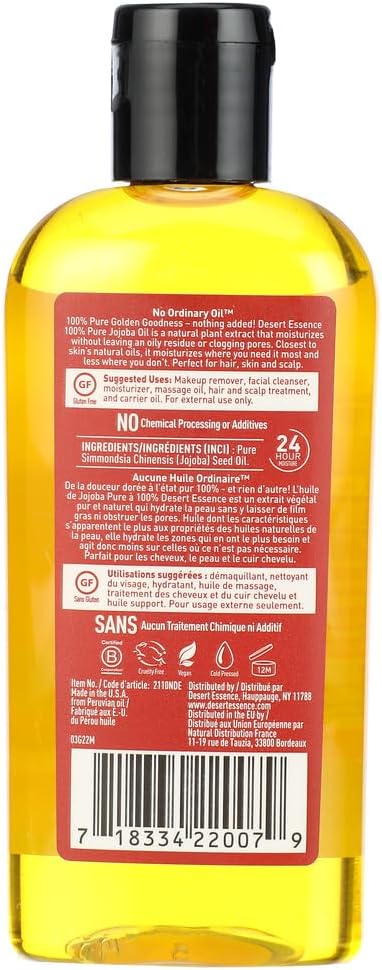 Desert Essence natural botanical oil back label information