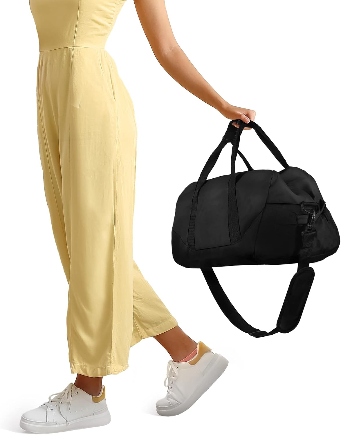 DALIX black duffle bag packed for weekend trip