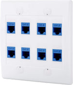 Pokivir Cat6 Ethernet Wall Plate front view