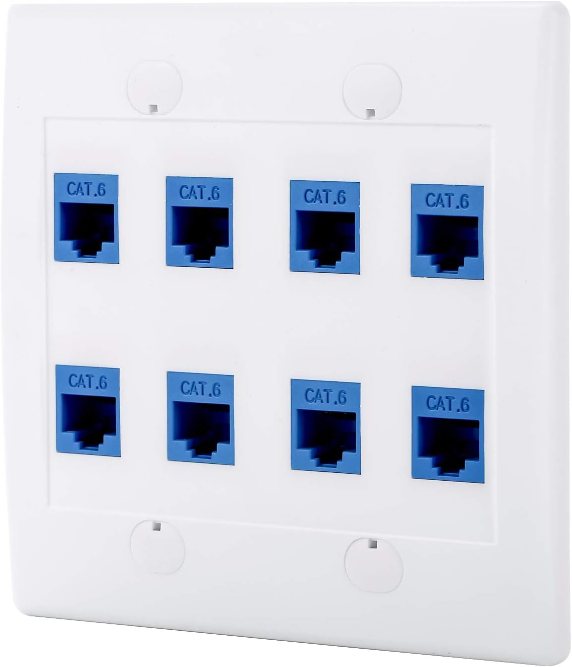 Pokivir Cat6 Ethernet Wall Plate front view
