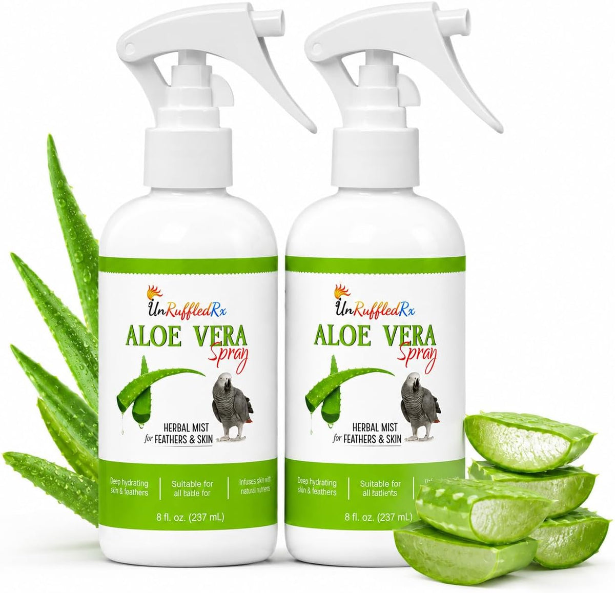 UnRuffledRx feather spray bottle details for clearing bird dander