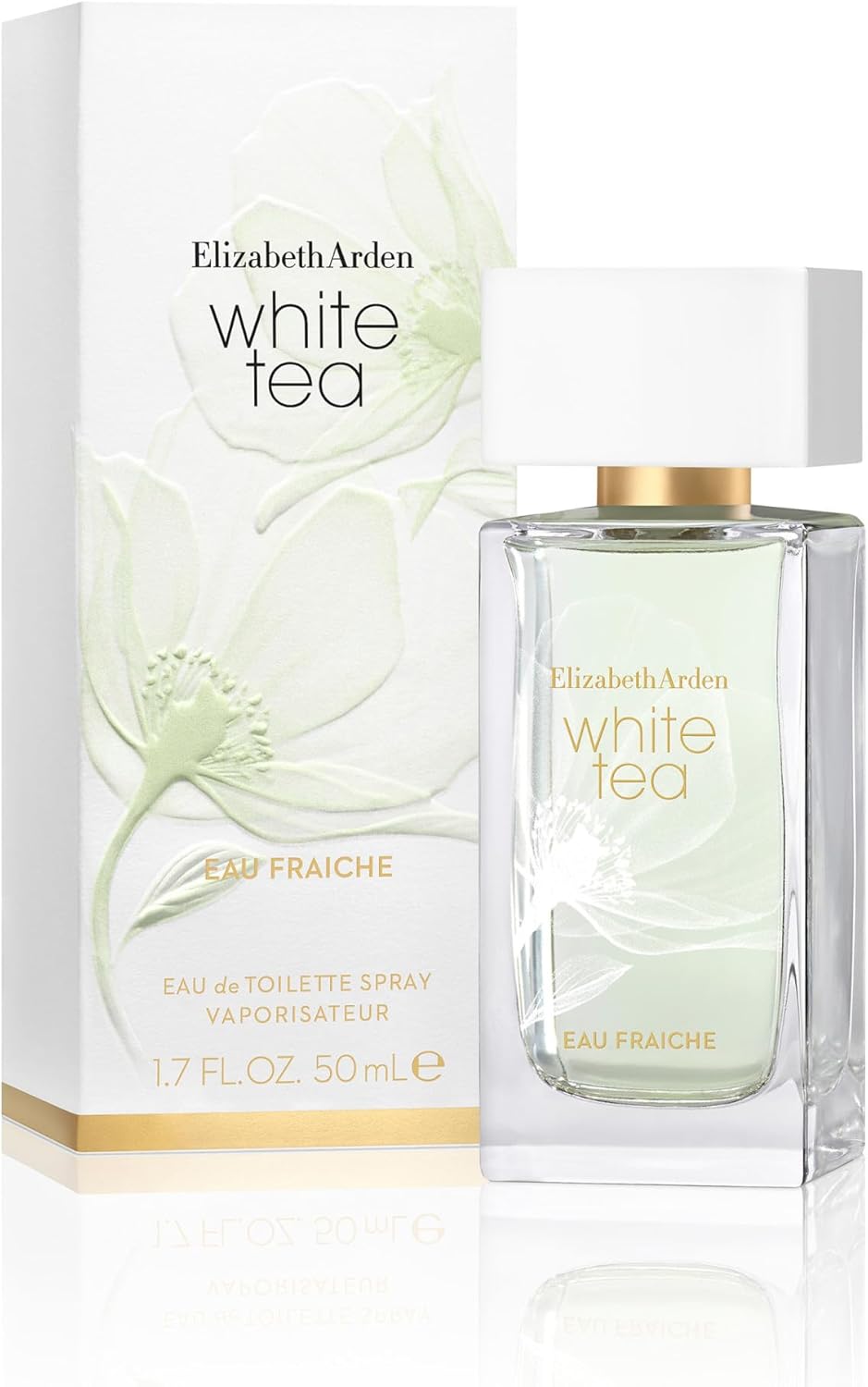 Close up shot of the nozzle and cap of Elizabeth Arden White Tea Mandarin Blossom spray.