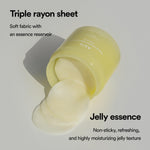 Abib Yuja Probiotics Blemish Pad being applied as a facial sheet mask