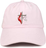 Methodist Cross and Dove Embroidered Brushed Cotton Dad Hat Ball Cap - Image 11