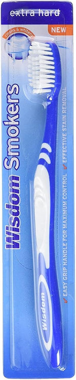 Wisdom Smokers Toothbrush extra hard front view oral care tool