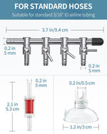 Pawfly 4 way gang valve kit showcasing non return check valve and clear suction cups