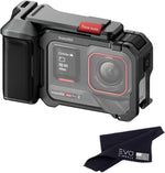 Insta360 Ace Pro 2 Xplorer Grip Kit front view showing the slate grey aluminum handle setup