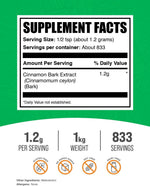 BulkSupplements 1kg Ceylon Cinnamon Extract supplement packaging