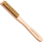 Miss Mouth's Messy Eater Laundry Brush front view showing beech wood handle for stain removal.