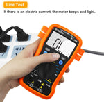 BTMETER BT-39K digital multimeter rear view showing magnetic mount and stand