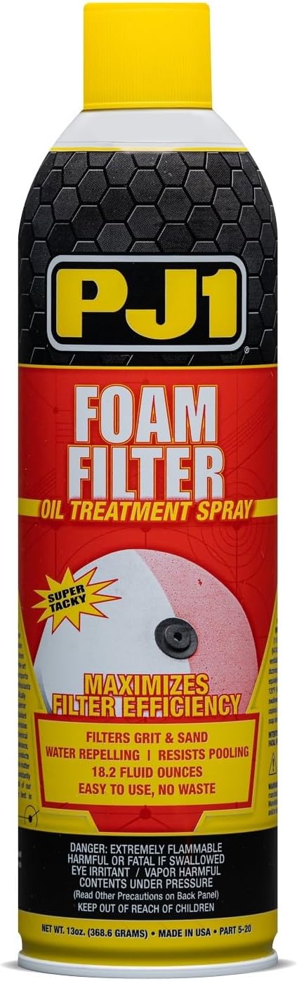 PJ1 5-20 Foam Air Filter Oil 13 Ounce aerosol can front view