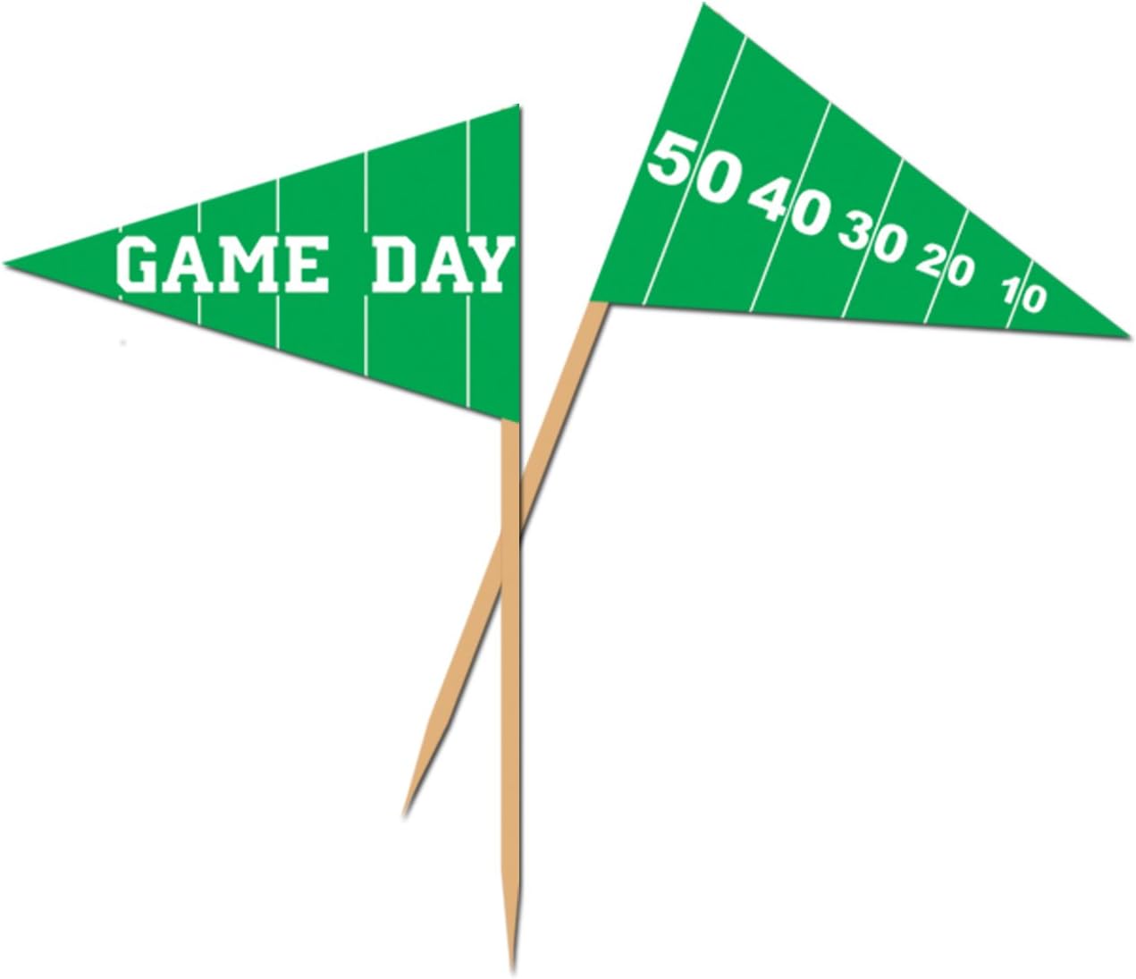 Beistle 100 Piece 2.5" Touchdown Football Food Picks for Snacks and Appetizers, Sports Field Decorations, Tailgating Game Day Party Supplies - Image 1