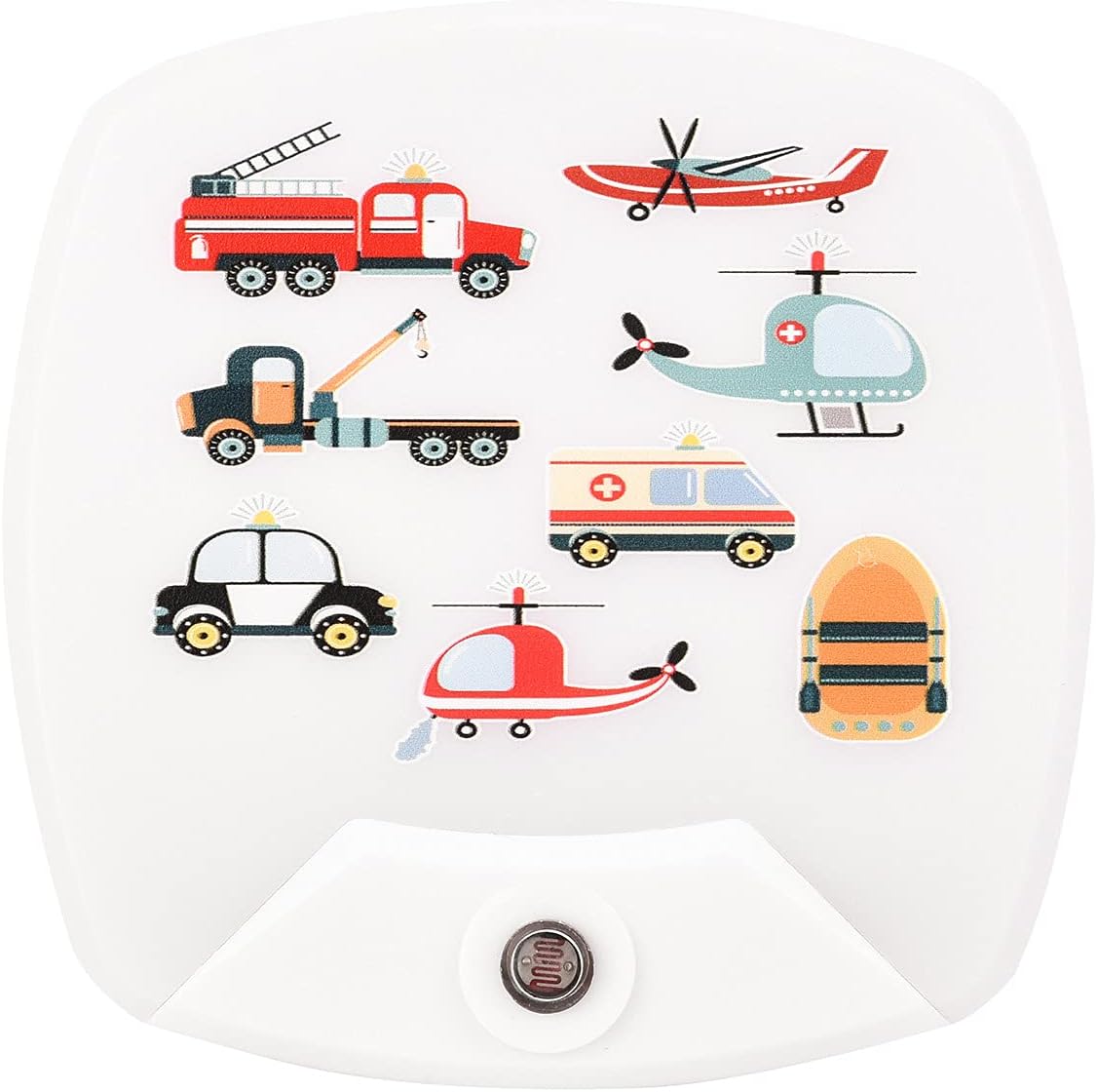Omeet cartoon car and aircraft LED night light set front view