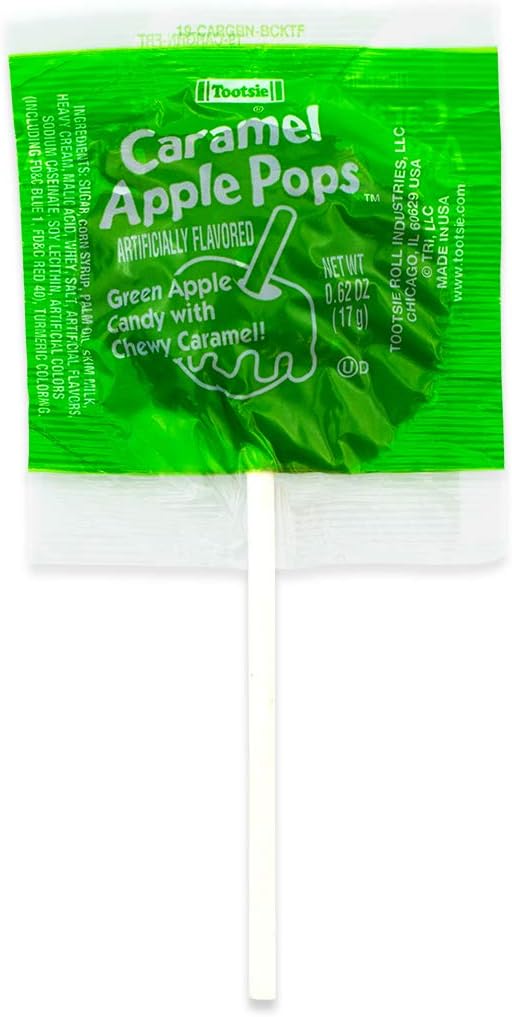 Tootsie Roll 48 count bulk lollipop box side view showing ingredients