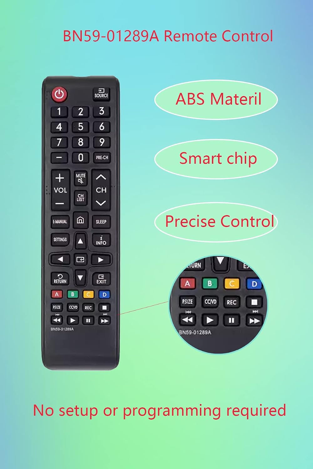 GHUST replacement remote control close-up of navigation and media keys