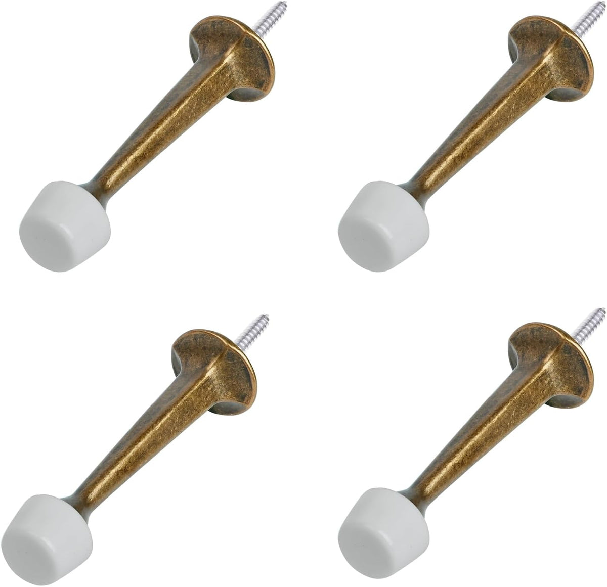 HOMOTEK heavy duty solid rigid door stop front view in brass bronze