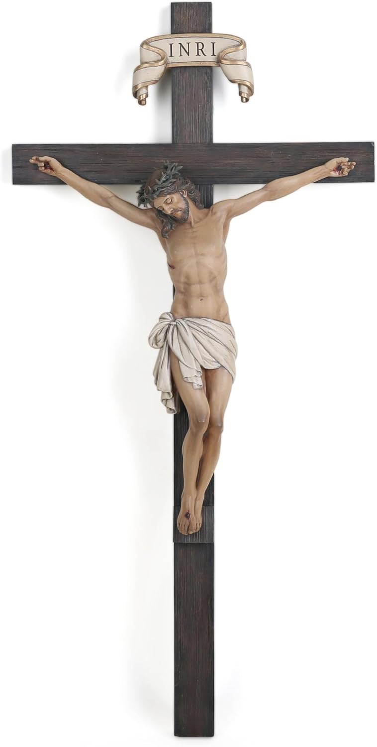 Bc Buildclassic Catholic crucifix wall cross front view religious decor