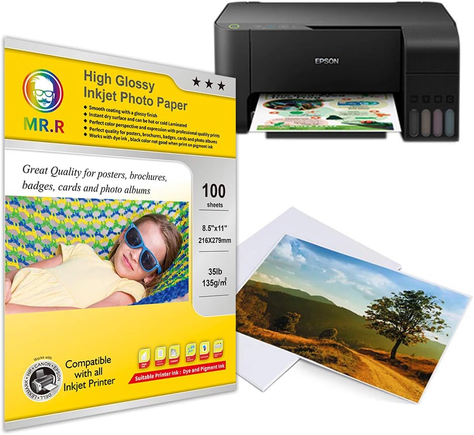 Close up of MR.R inkjet photo paper glossy finish