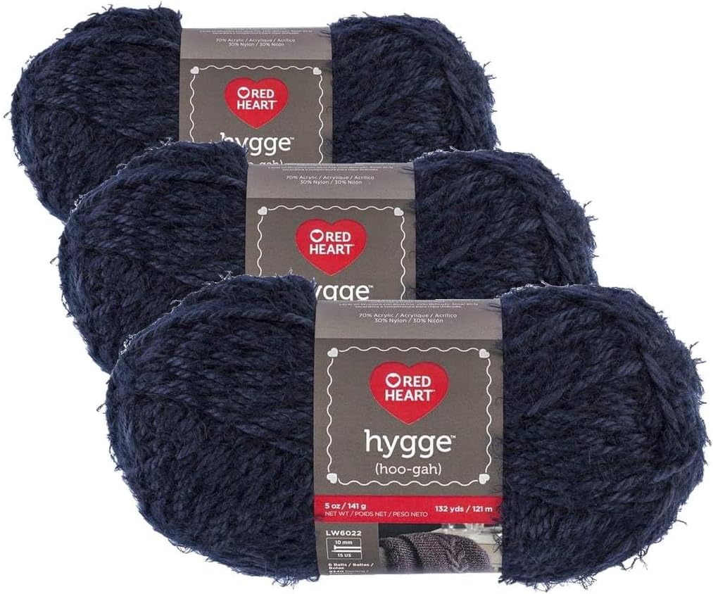 Red Heart Hygge yarn soft faux-fur texture showcase