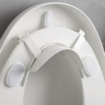 Doytn universal toilet seat pee deflector front view showing splash guard attachment