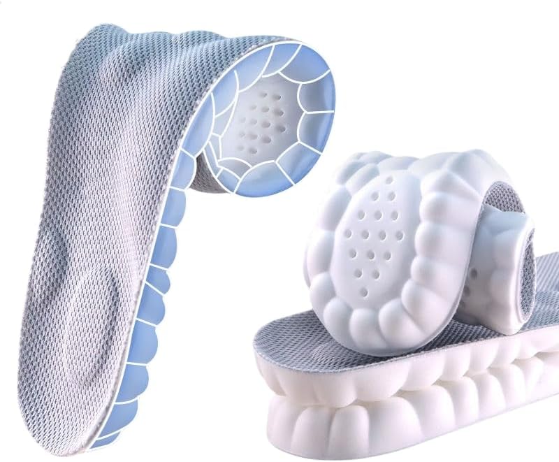 Insoles for Women Man,Cloud Soles for Men Women,4D Cloud Soles for Men,Anti Fatigue, Shock Absorption, Foot Pain Relief (Gray, S) - Image 1