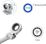 FOCMKEAS 19mm metric wrench 72 tooth box end detail