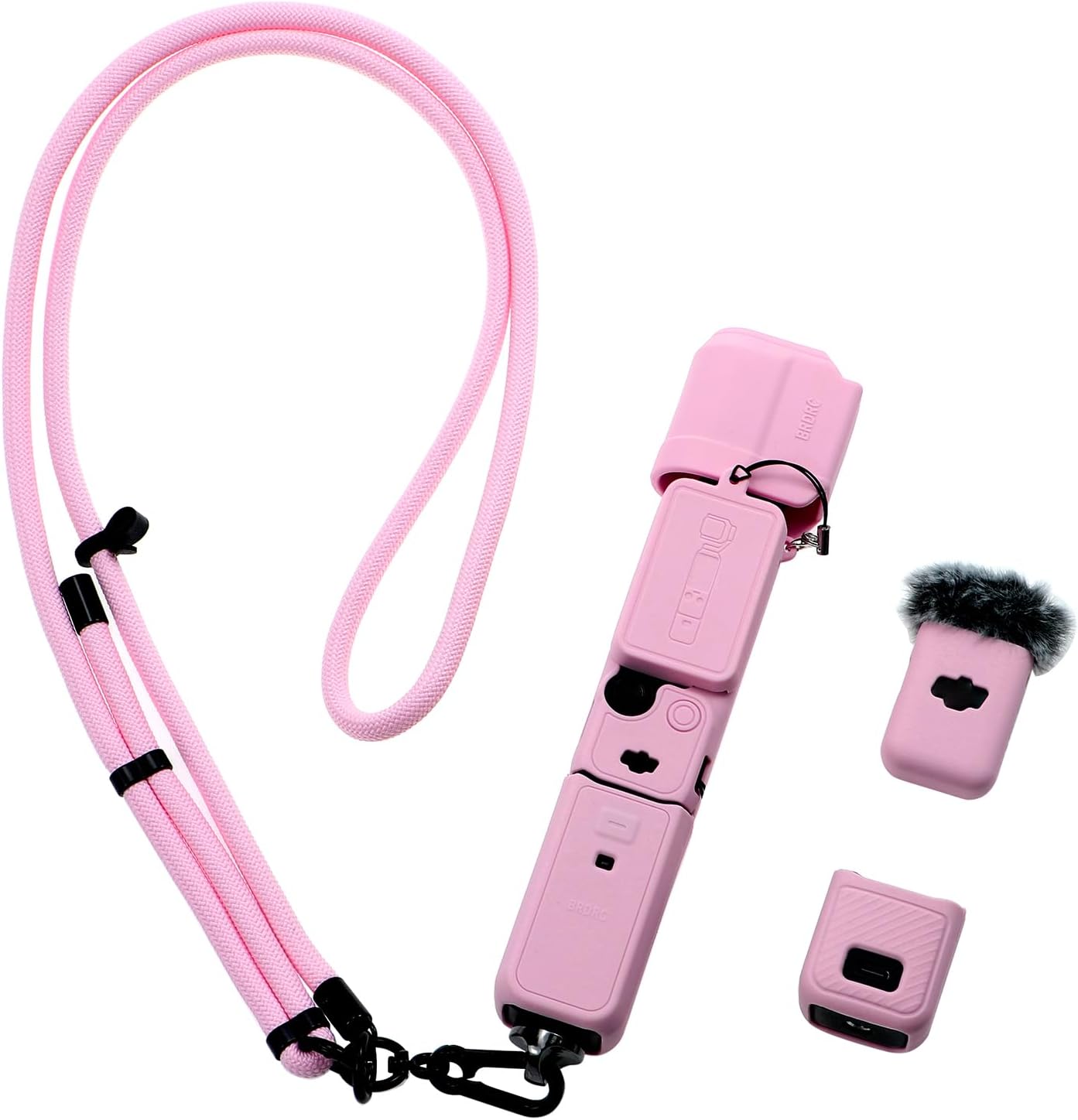ARCSTILL Pocket 3 silicone case pink front view showing full body protection sleeve