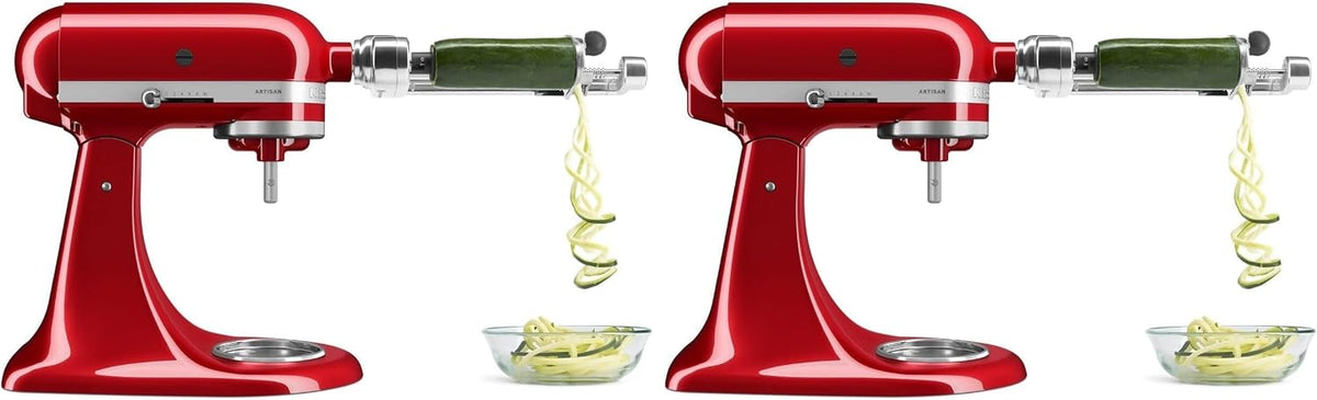 KitchenAid spiralizer packaging and complete accessory layout