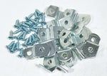 Double hole canvas framing clips close up
