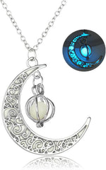 EEQQBZ Glow In Dark Crescent Moon Dangle necklaces | Magical fantasy fairy glowing jewelry for Halloween Christmas party gatherings and daily decorative wearin - Image 10