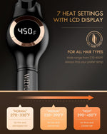 WEEYUM curling iron ergonomic handle and rose gold accents